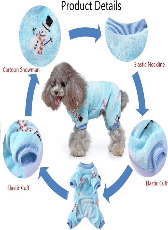 PETANGEL 2 Pcs Dog Bodysuits for Small Dog Boy Girl Fleece Puppy pjs Jammies 4 Leg Dog Clothes for Maltese, Shihtzu Winter Warm Onesies Jumpsuit Clothing for Pet Dogs Cats Male & Female (Size: L) - Image 3